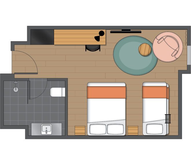 Floor plan room 213 deluxe family