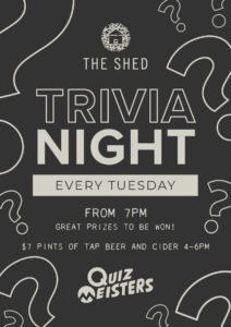Tuesday Trivia Night 32 The shed trivia night 24 web