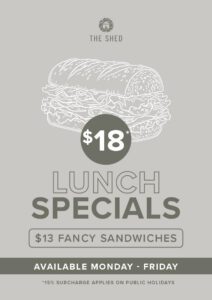 The shed lunch specials web