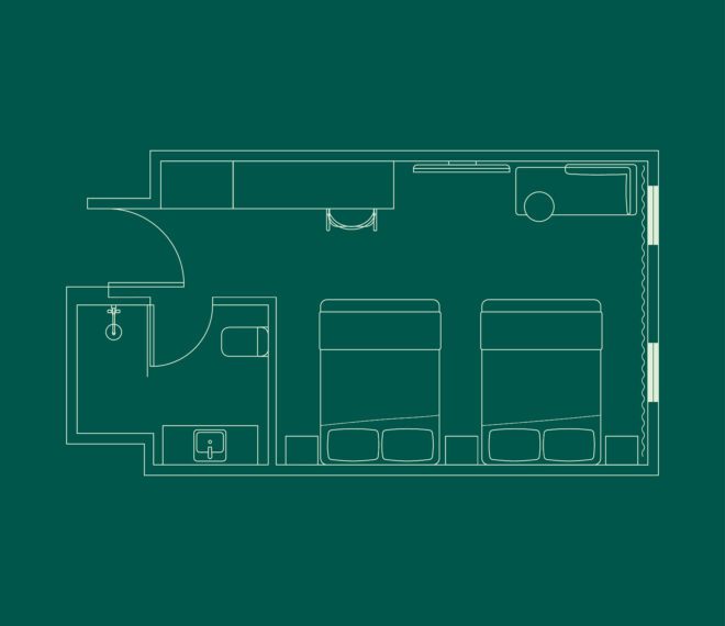 Stay 18 Floor plan room 211 deluxe twin