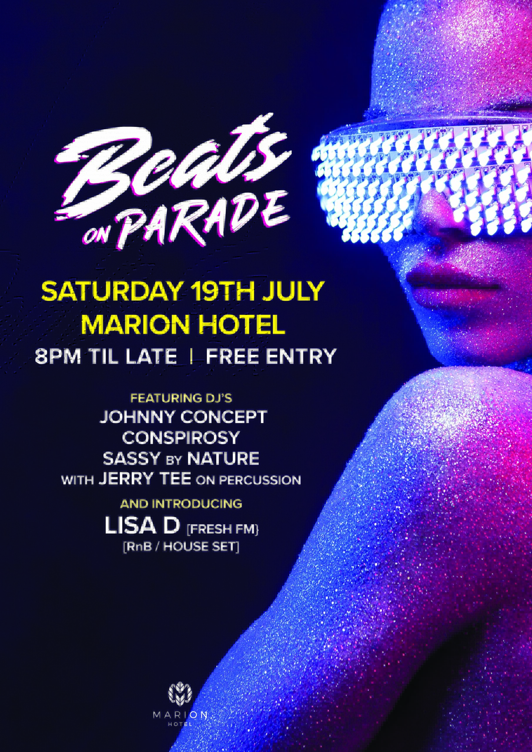 Events 4 Beats on marion a4 poster